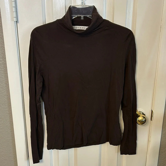 Adrienne Vittadini Sweaters - Vittadini Women’s (M) Brown Turtleneck Long Sleeve Stretch Soft Fall Shirt